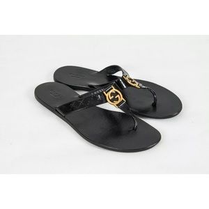 Gucci web flip flops